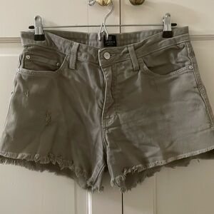 Green Distressed Just Black Cutoff Shorts - Large